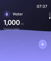 Apple Watch water tracking screen
