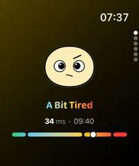 Apple Watch stress screen with a personal baseline gauge